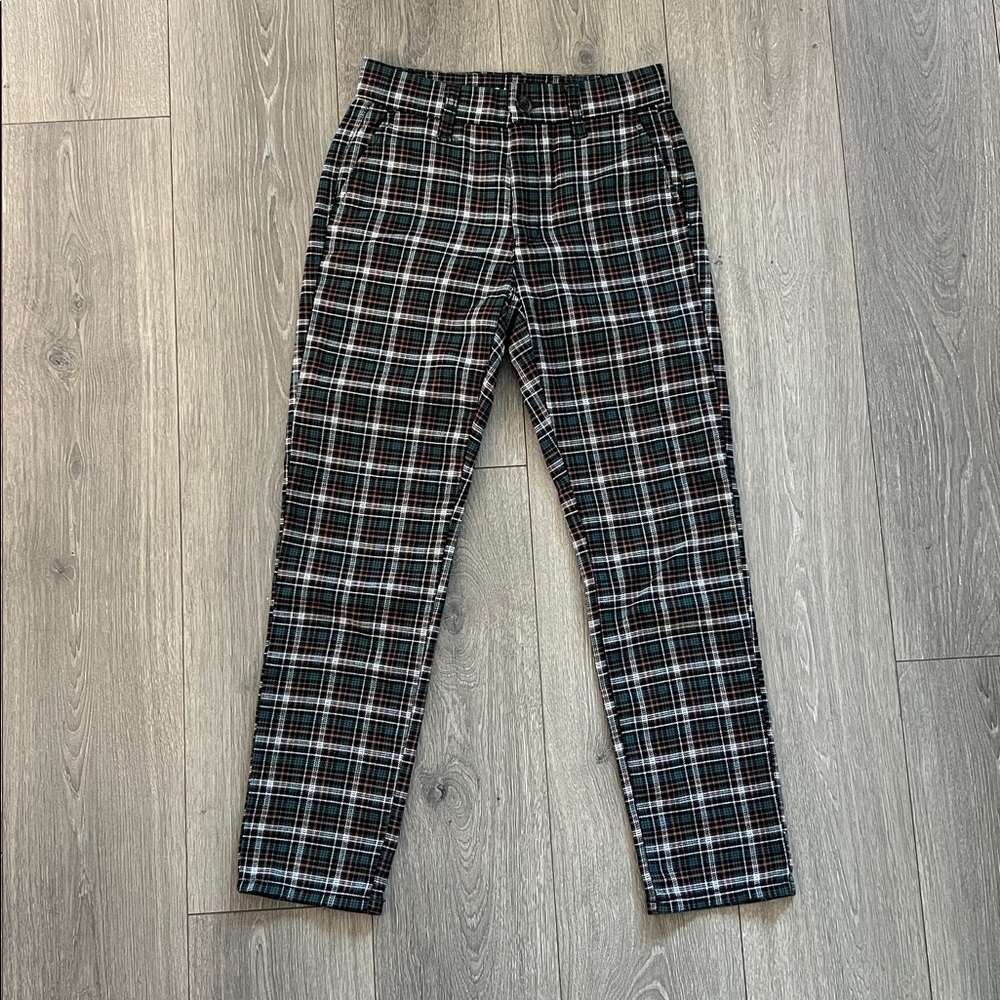 American Eagle Outfitters Plaid Super Hi-Rise Skinny Trousers Size 0